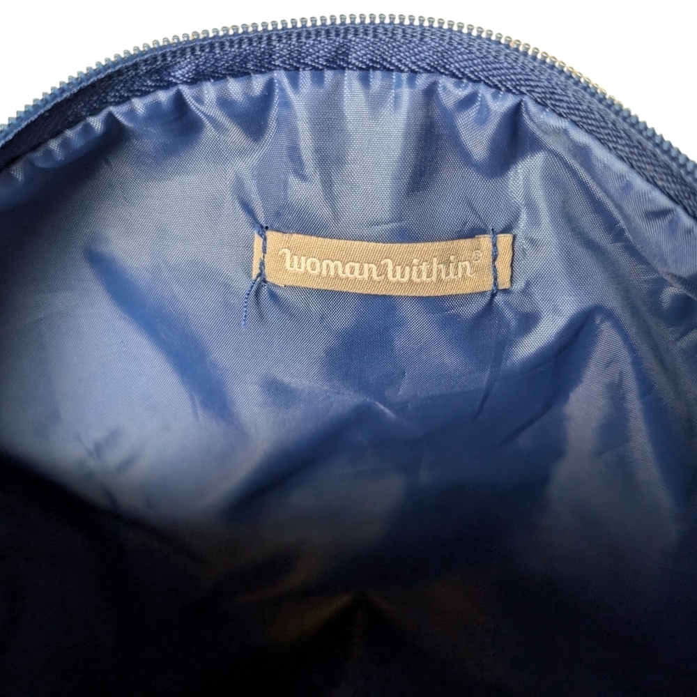 Woman Within Plaid Blue Brown White Pink Green Women's Handbag EUC Zipper Pocket - Picture 9 of 11